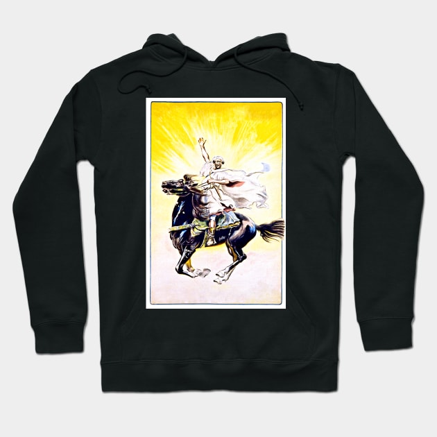 Man With Sword RIding Horse in Algeria 1918 Hoodie by rocketshipretro